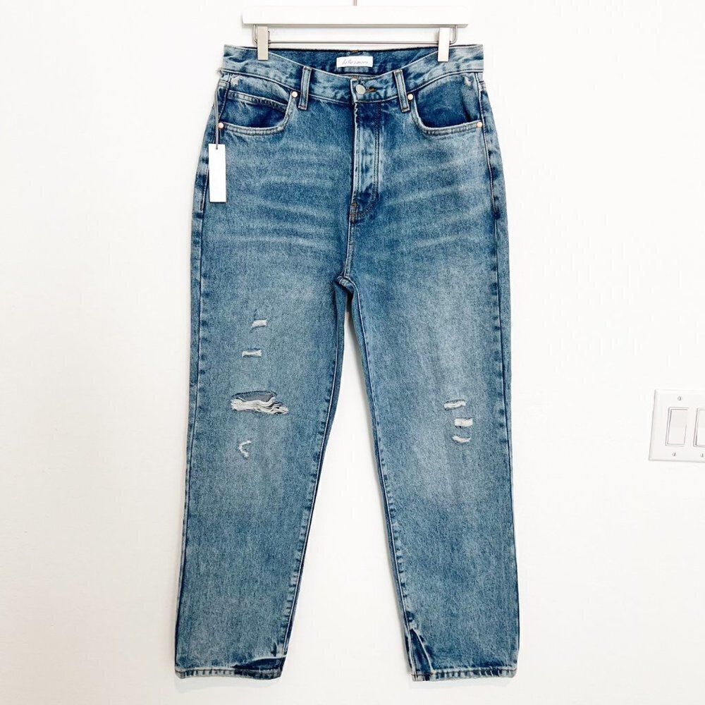 NWT Betro Simone High Rise Button Fly Straight Leg Blue Jeans Boho Rigid Size 29